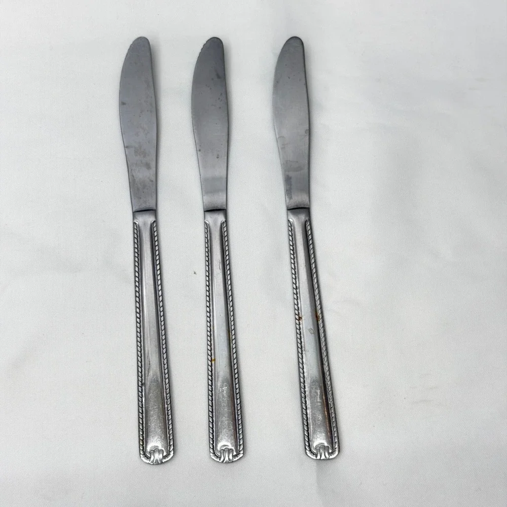 3 rogers‎ stainless steel table knives
